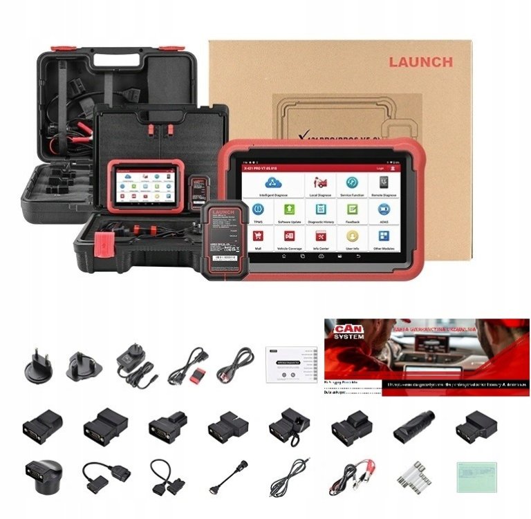  LAUNCH X431 PROS V 5.0 + 2 walizki MODEL CZERWONY 23r JPL 2 LATA AKTU 3