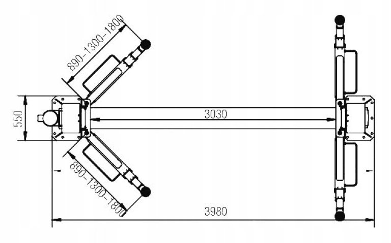 PODNOSNIK-DWUKOLUMNOWY-5-5T-SZEROKI-BESTLIFT-255DE-busy-dostawcze-Udzwig-5500-kg