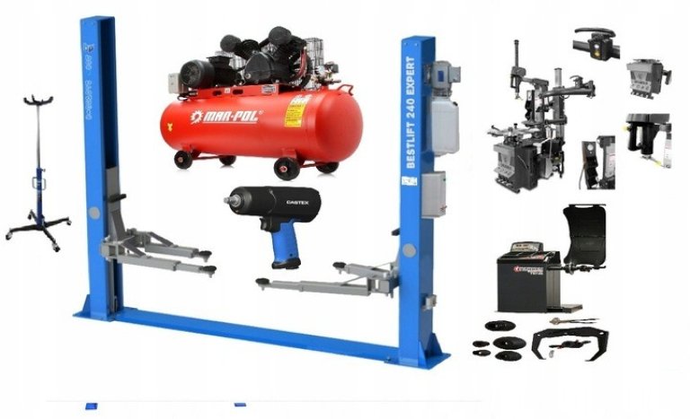 PODNOSNIK-DWUKOLUMNOWY-BESTLIFT-240EXPERT-WYWAZARKA-MONTAZOWNICA-KOMPRESOR