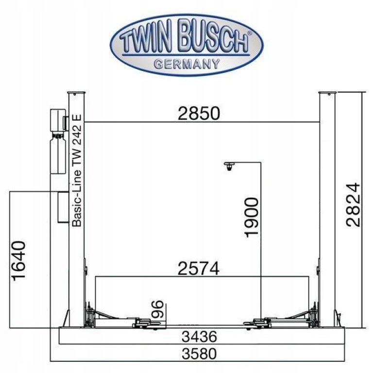 PODNOSNIK-dwukolumnowy-TWIN-BUSCH-TW-242E-4200KG-230v-Zasilanie-230-V